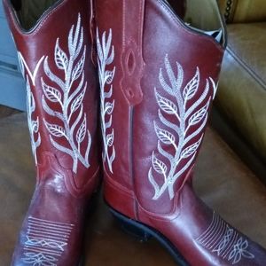 Ladies red western boots size 7.